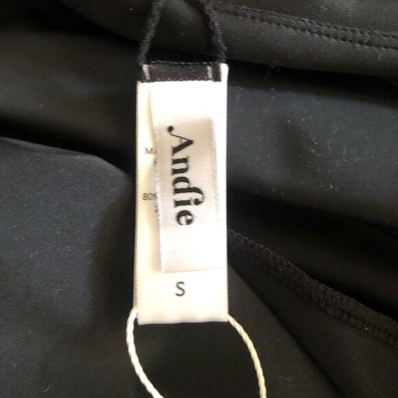 Andie NWT Waikiki Coverup Ruched Gathering Halter Bandeau Dress Black Small - Picture 8 of 13